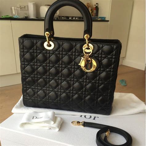 dior lady dior bag black|large black lady dior bag.